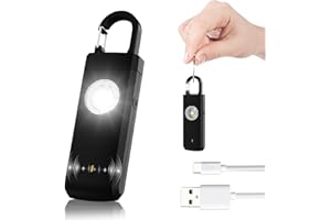 GOGENGEN Self Defense Personal Safety Alarm for Women with Stroboscopic SOS LED Lights and Loud Alarm, Self Defense Keychain Suitable for Children, Students, Women and The Elderly (Black)