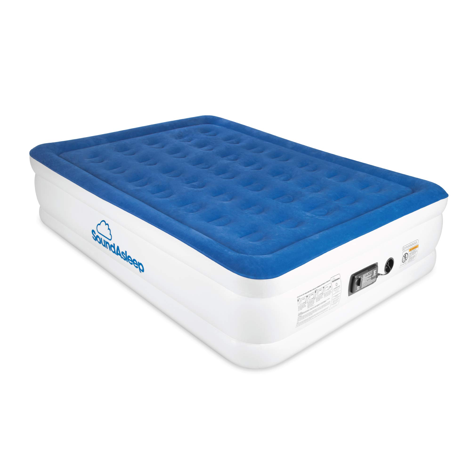 SoundAsleep Products Dream Series Luxury Air Mattress, ComfortCoil Technology, Built-in High Capacity Pump for Home, Camping- Double Height, Adjustable, Inflatable Blow Up, Portable (Full Size)