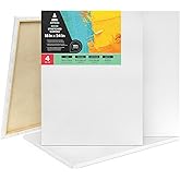 ARTEZA Stretched Canvas, 18 x 24 Inches, Pack of 4, Blank White Large Canvas for Painting for Acrylic, Oil and Gouache Paints