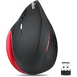 Perixx PERIMICE-718 Left Handed Wireless Mouse - Ergonomic Vertical Design - Programmable 5 Buttons