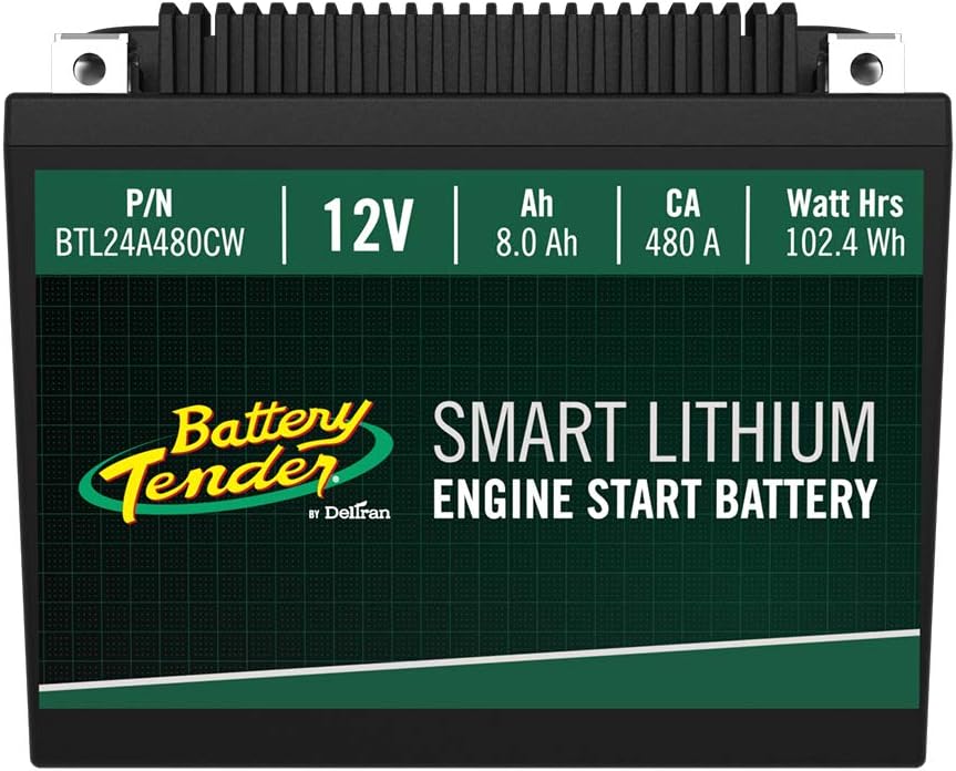 Battery Tender Engine Start Battery: Lithium Motorcycle Battery with Smart Battery Management System (BMS) - 12V 2.5 AH 150 CCA Lightweight Scooter and Motorcycle Starting Batteries - BTL09A150CW: Automotive