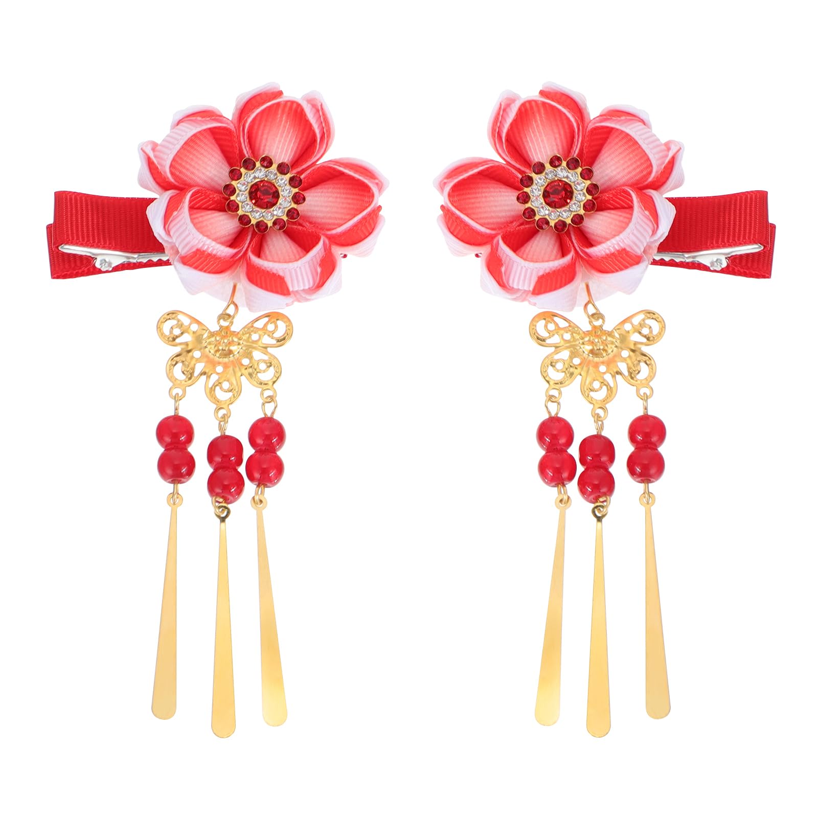minkissy Japanese Style Flower Bell Hair Clip Hairpin Decorative Floral Hair Accessory for Women Girls Kimono Styling 4.13X2.36In