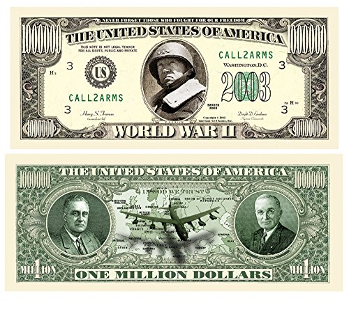 Set of 10 Bills-World War II Million Dollar Bill