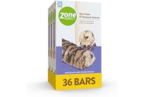 ZONE PERFECT ZonePerfect Protein Bars, 10g Protein, 17 Vitamins & Minerals, Nutritious Snack Bar, Chocolate Chip Cookie Dough, 36 Bars
