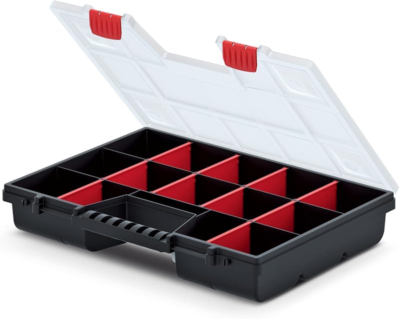 Kistenberg Nor 40 KNO40307 Tool Organiser 10 Compartment Clear Lid 390x290x65mm