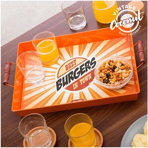 Vintage Food Metal Tray - Design - Best Burgers