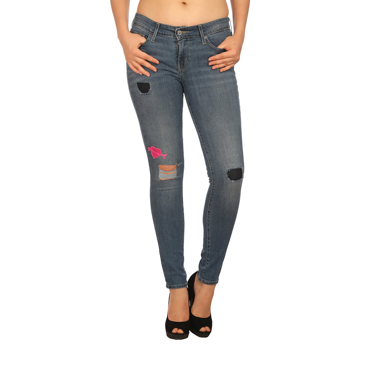 heart patch jeans