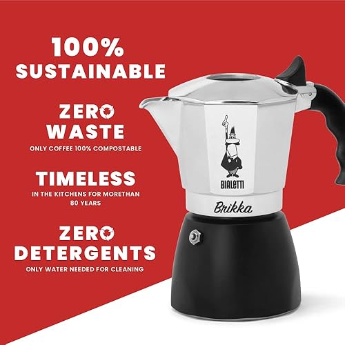 Bialetti New Brikka, Moka Pot, the Only Stovetop Coffee Maker