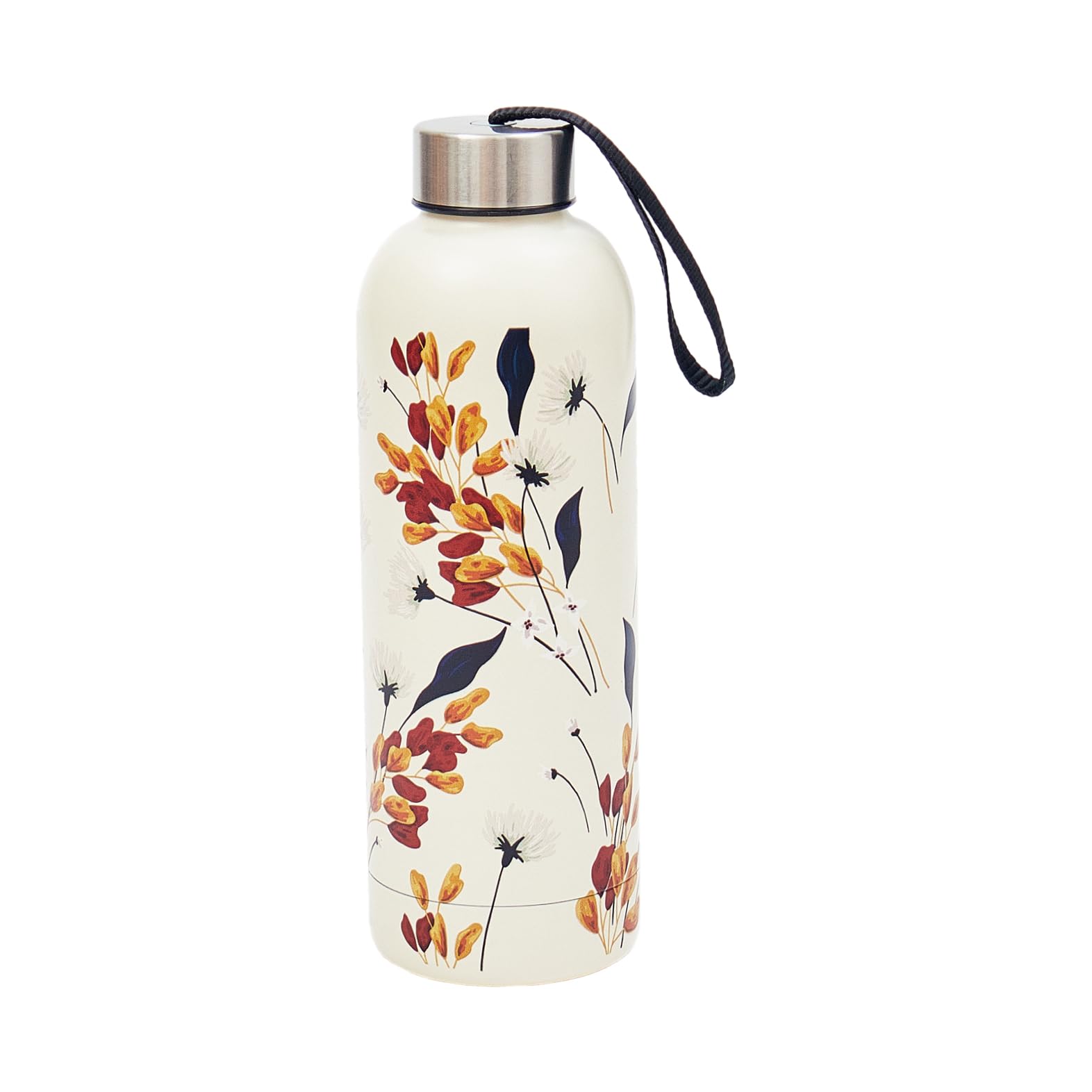 Eco Chic Reusable Thermal Bottle Stainless Steel Leakproof Insulated Water Bottle (Flowers Beige) — image 1