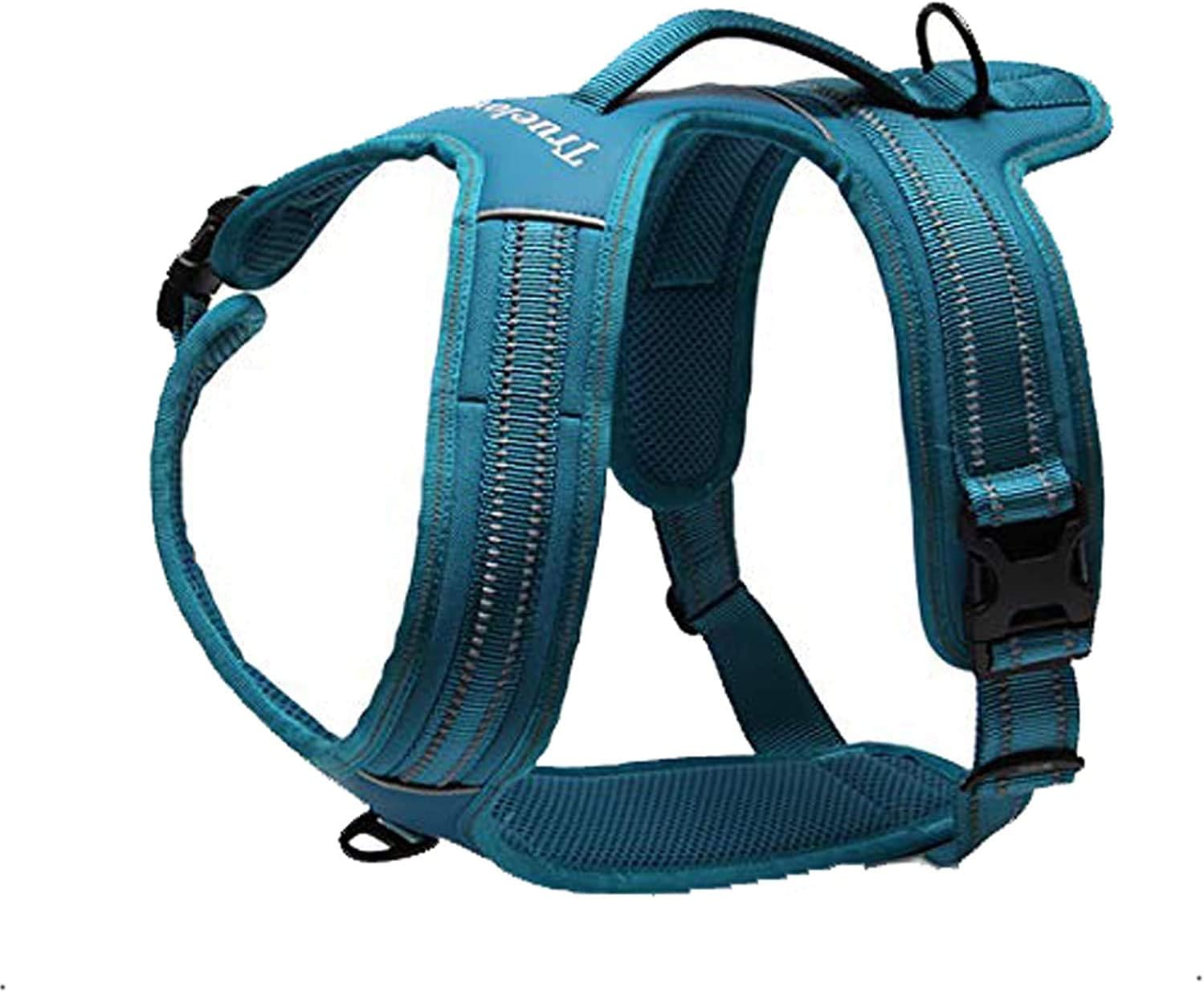 Truelove Dog Harness With Handle Soft Padded Pet Harness Vest,Reflective Material,Adventure Training,Strong Oxford Outer Layer for larger dogs TLH5551 (Blue,XL)
