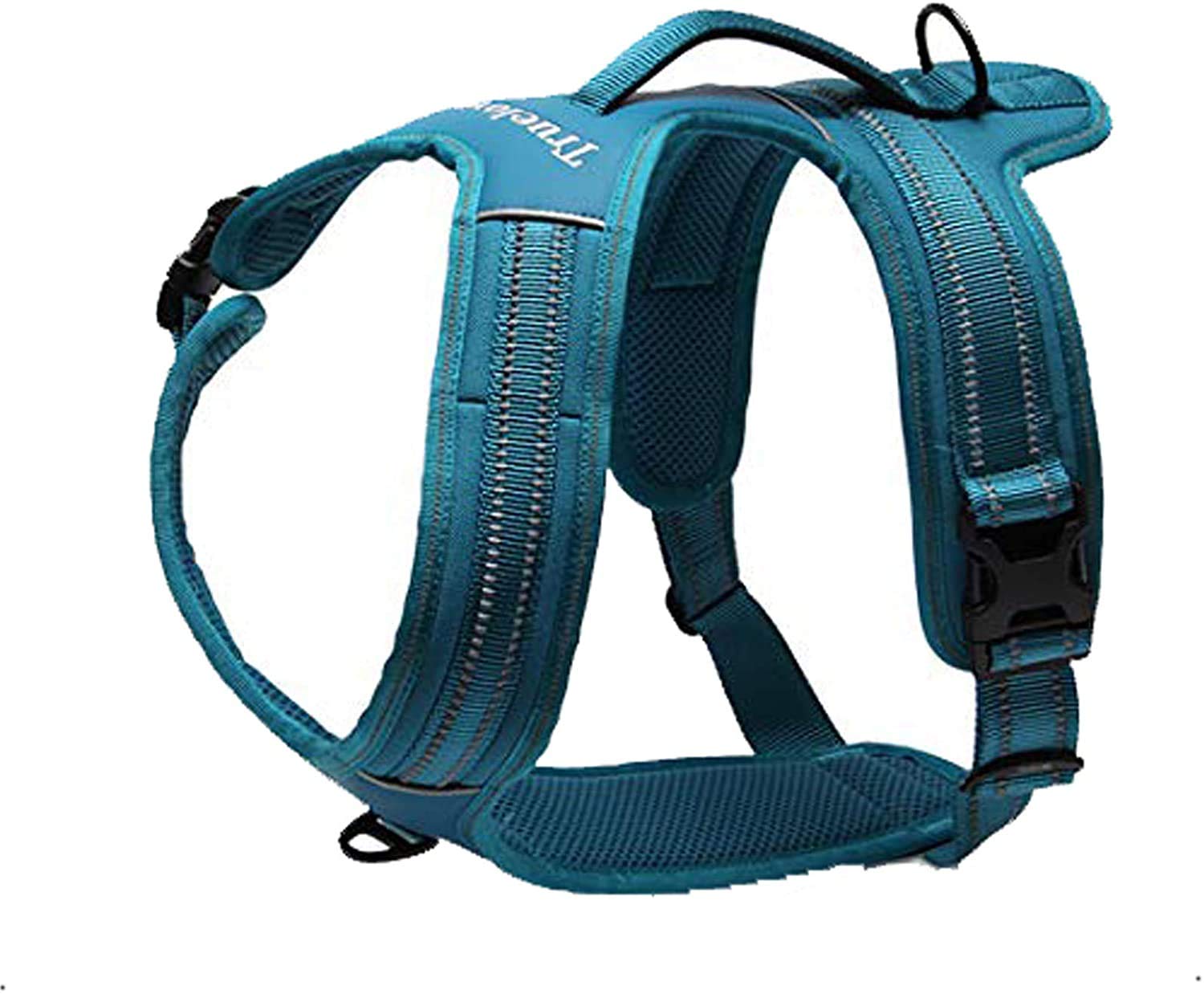 Truelove Dog Harness With Handle Soft Padded Pet Harness Vest,Reflective Material,Adventure Training,Strong Oxford Outer Layer for larger dogs TLH5551 (Blue,M)