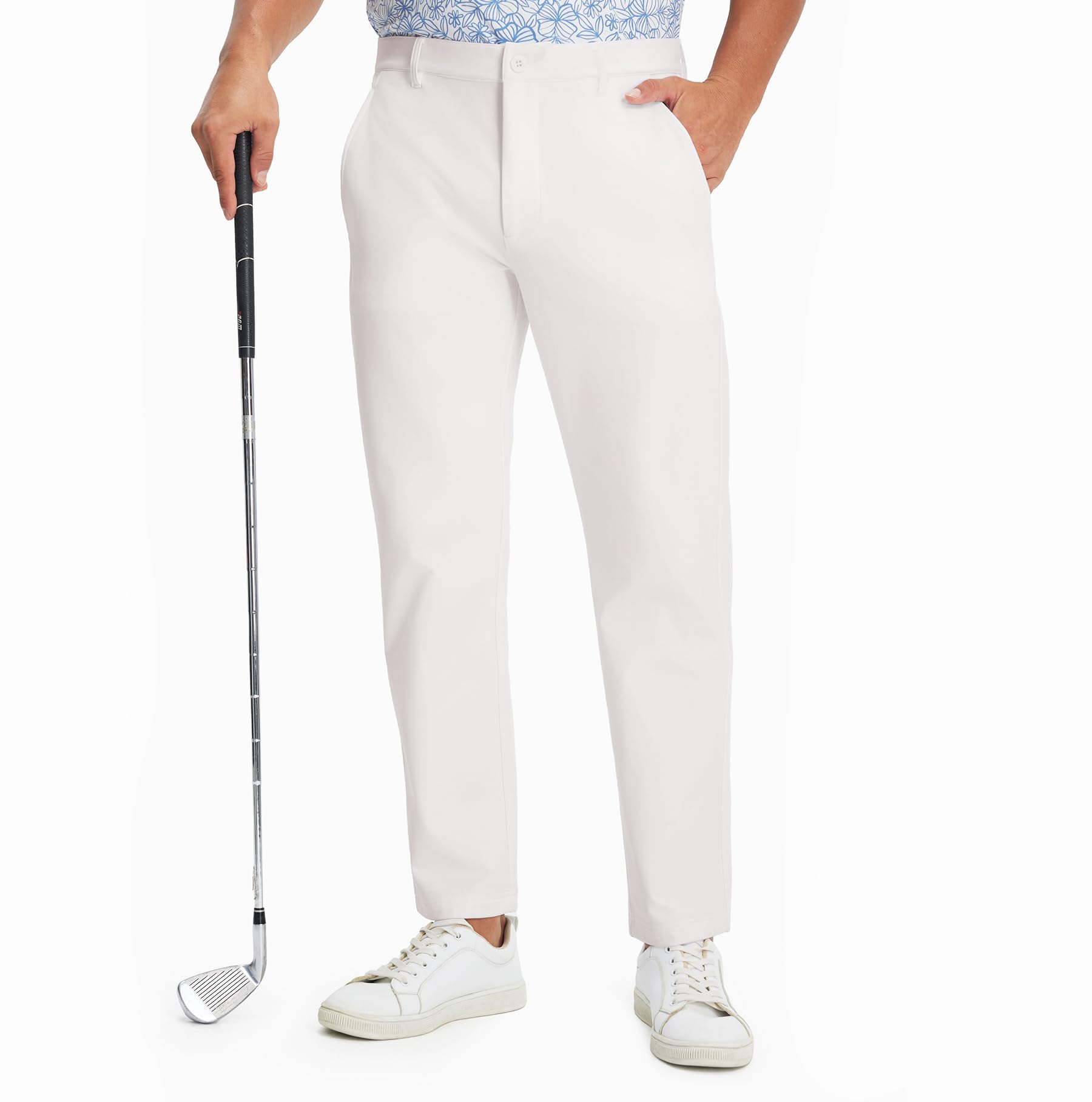 Photo 1 of M MAELREG Mens Golf Pants Stretch with 4 Pockets - 30"/32"/34" Casual Brushed Insulated Mens Fleece Lined Pants Oyster Gray