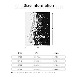Jbofyee Music Notes Musical Throw Blankets All