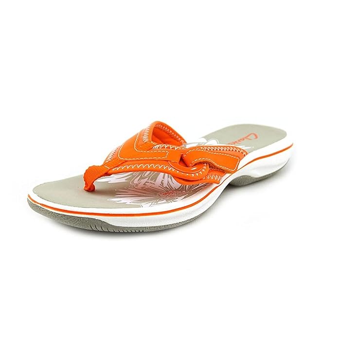 clarks flip flops womens orange