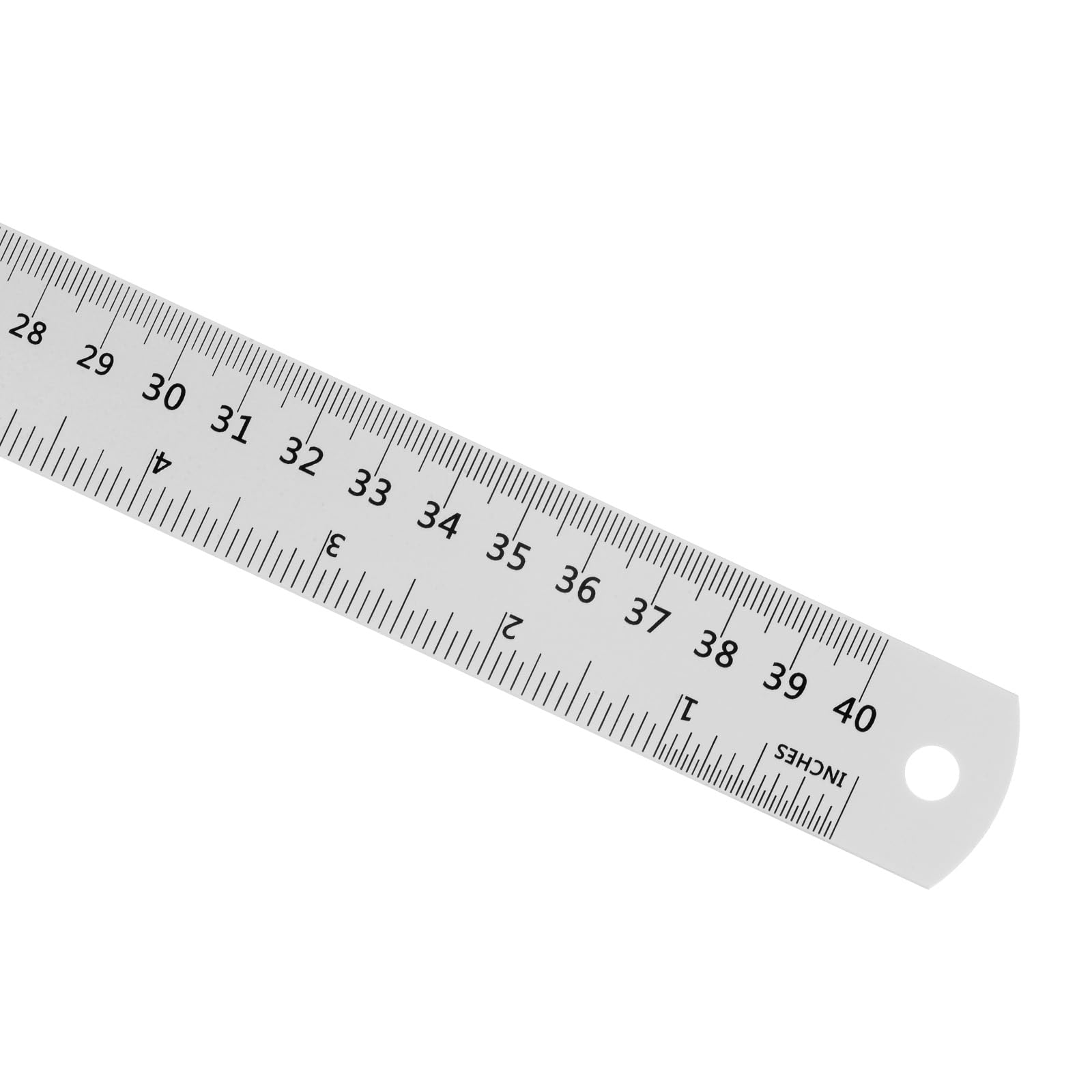Kozelo 1Pcs Metric English Ruler - [40cm 16 Inch] Aluminum Measuring Metal Straight Ruler WIth Conversion Table for Office Manual Classroom Use, 28mm wide
