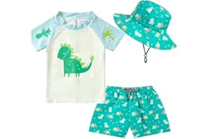 CUTECOTTON Baby Toddler Boys UPF 50+ Rashguard Set Swimsuit with Sun Hat Bathing Suit Swimwear for Beach Pool Sun Protection