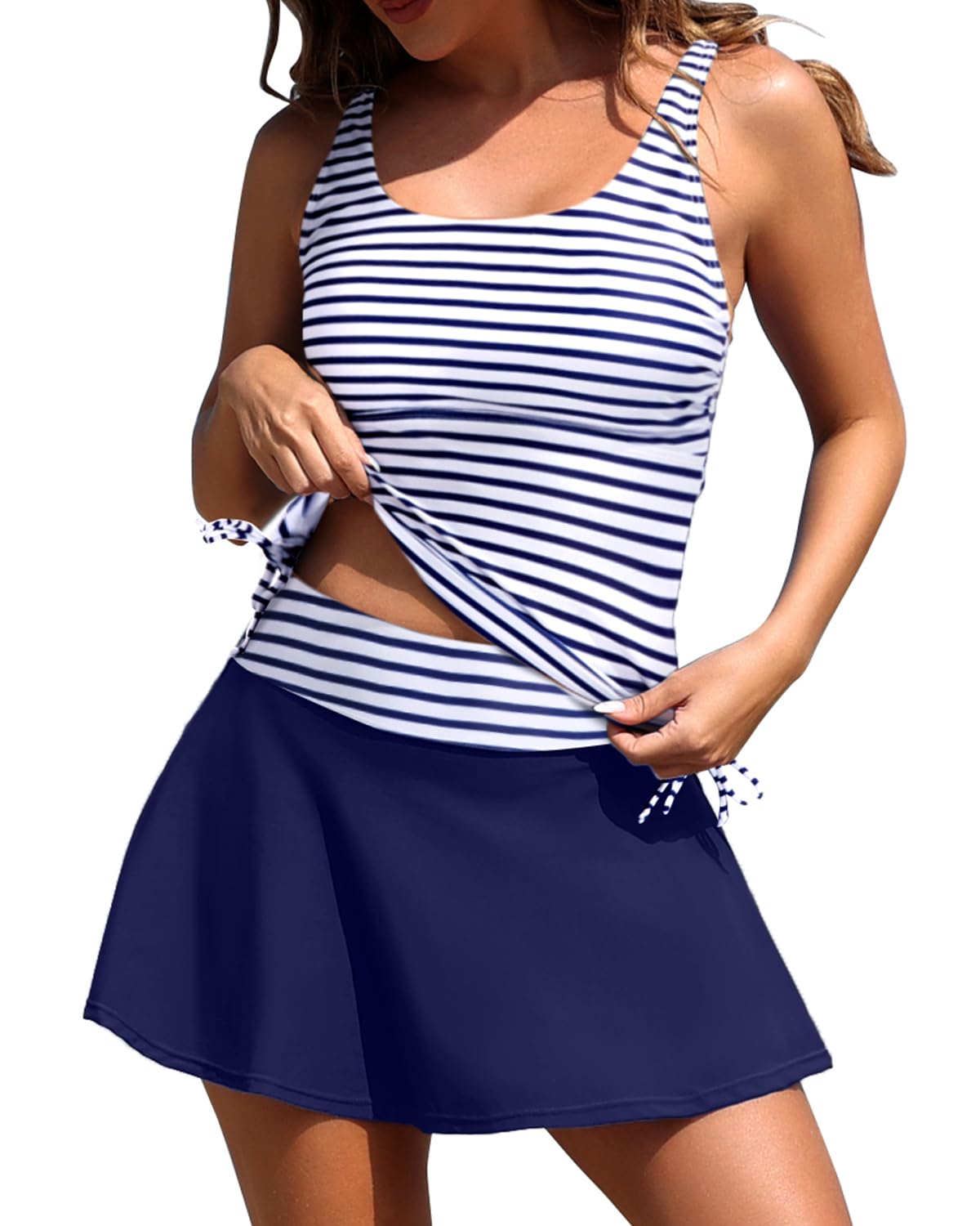Daci Women's Tankini Set With Tummy Control - 2 Piece Swimsuit With Shorts