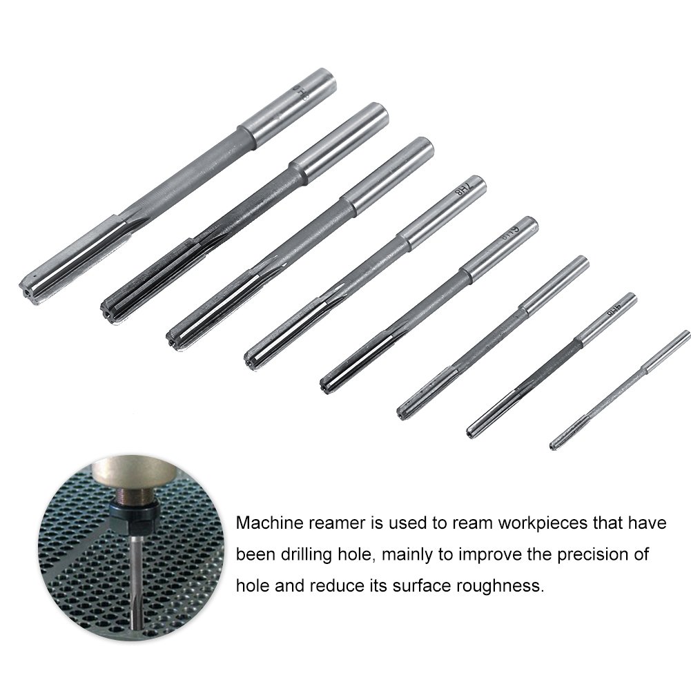 Adjustable Reamer Set, 3/4/5/6/7/8/9/10mm High Speed Steel HSS 4 Slotted Straight Cutter Tools Cutter Set of 8 - Image 5