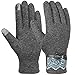 Vbiger Womens Winter Gloves Touch Screen Gloves Thick Warm Windproof Mittens (Grey)