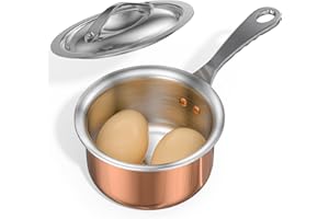 Macevia Mini Sauce Pan with Lid,Copper Butter Warmer Pan Coffee Milk Warmer Mini Butter Melting Pot Small Dishwasher Safe Multipurpose Use for Home Kitchen or Restaurant (13.8oz/320ml)-Copper