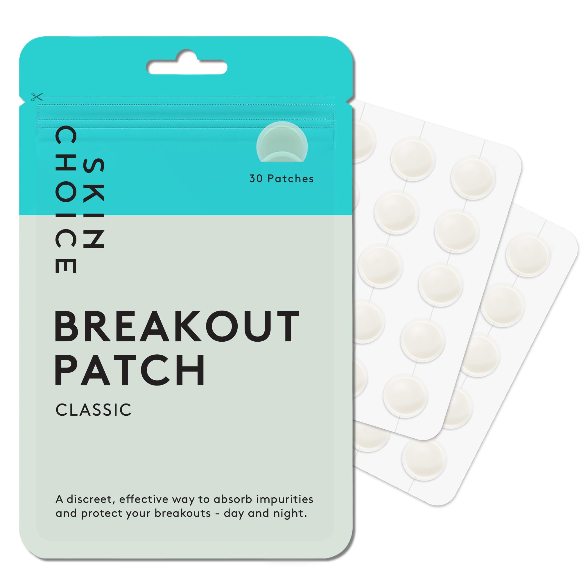 SKIN CHOICE Spot Patches – Breakout Pimple Patches (Pack of 30) Hydrocolloid Patch, Blemish Stickers Spot Dots for Face, Vegan & Cruelty-Free Korean Skincare — image 1