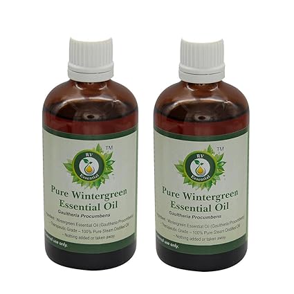R V Essential Pure Wintergreen Essential Oil (100ml+100ml) Pack of Two- Gaultheria Procumbens