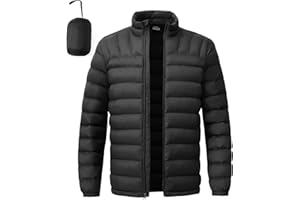 BGOWATU Men's Lightweight Packable Puffer Jacket Warm Winter Jacket for Men Down Alternative Puffy Coat