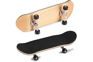 Aqur2020 1Pc Mini Finger Skateboards Maple Wooden+Alloy Replacement Wheels Fingerboard with Box Reduce Pressure and Tools for Kids as Gifts hristmas Goodie Bag fillers, Christmas prizes(1#)