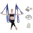 Gpeng Aerial Flying Yoga Hammock Set - Yoga Swing / Inversion / Sling Hammock with 2 Daisy Chain Adjustable Straps + All Installation Hardward + Installation Guide
