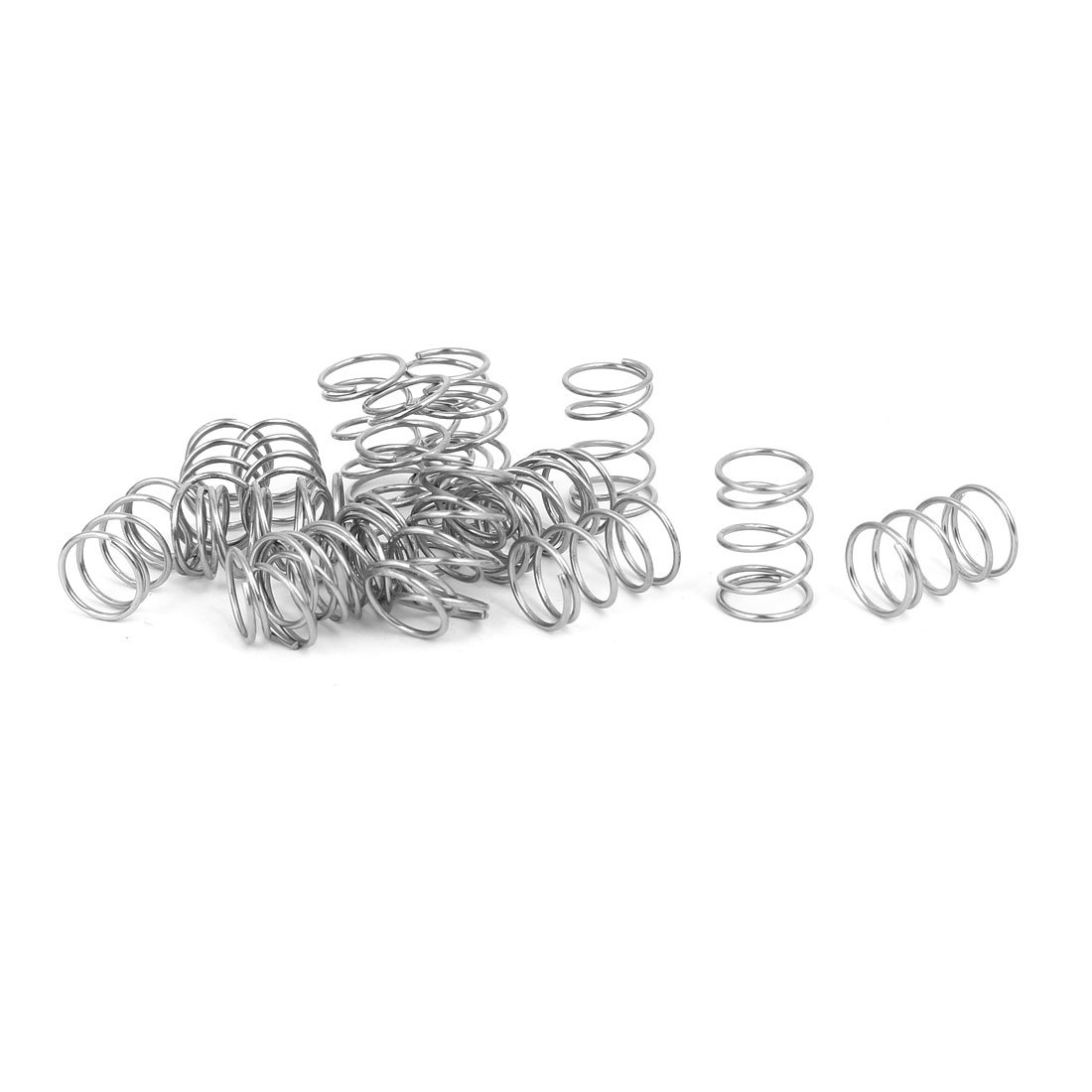sourcingmap 0.8mmx10mmx15mm 304 Stainless Steel Compression Springs 20pcs