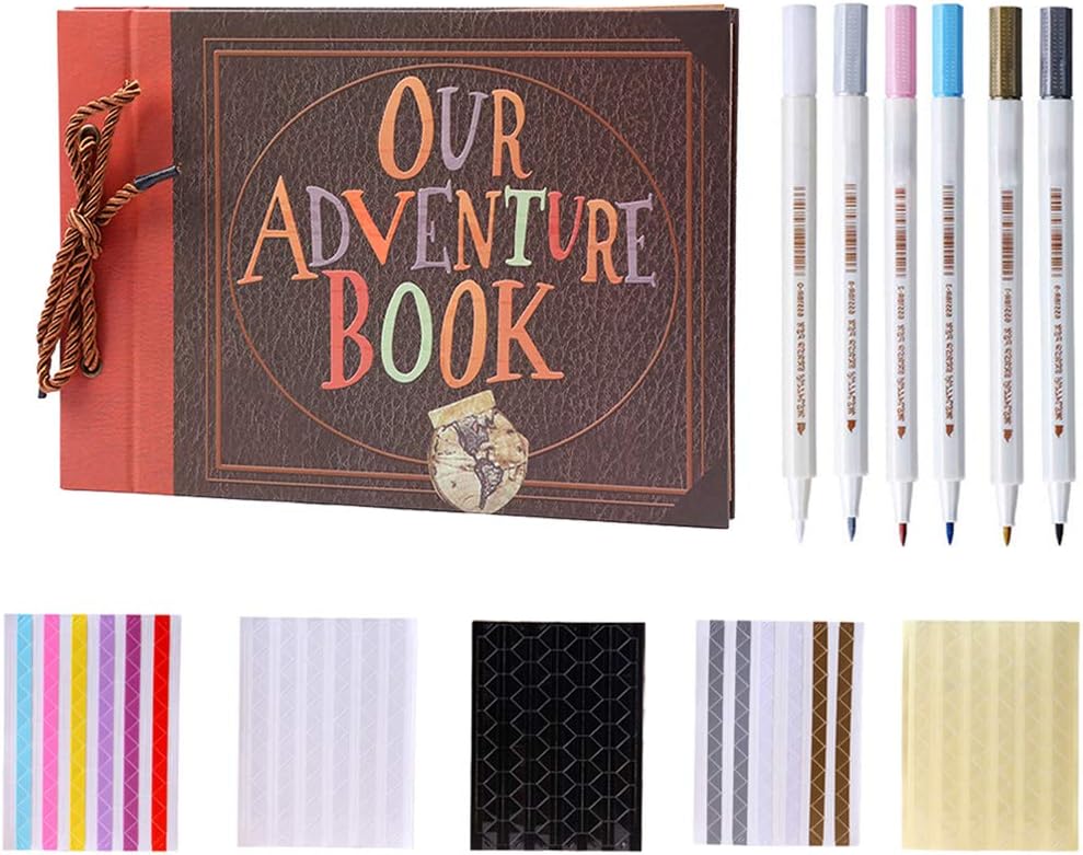 Yeelan Photo Album Picture Albums Our Adventure Photograph Book Newest Version Scrapbook DIY for Gift Wedding Birthday Festival Present (10IN,40 Sheets/80Pages)