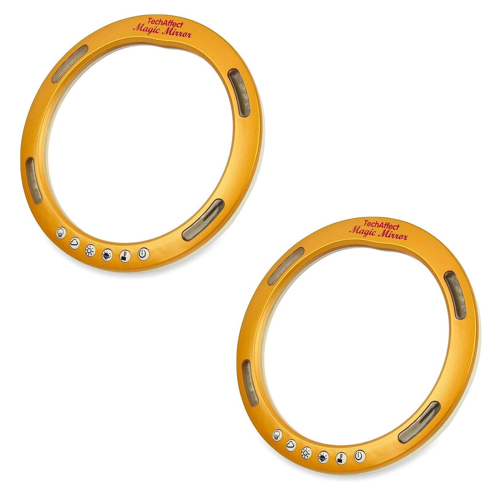 TechAffect Light Up Compact Mirrors - Handbag Vanity Magnifying Mirrors with Light - 2 pack