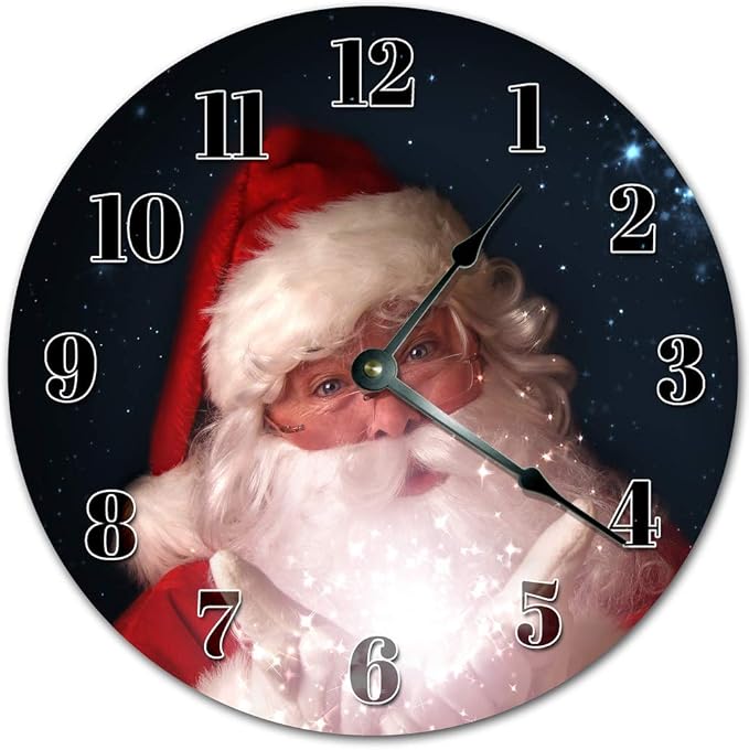 Sugar Vine Art 10.5" Santa Claus Clock Christmas Clock