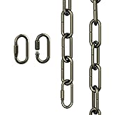 garini 6 Feet Industrial Bronze Light Fixture Chain, Adjustable Metal Pendant Chandelier Chain Extension with Detachable Link, Maximum Load is 66 Pounds