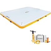 Solstice Inflatable Floating Dock for Lake &amp; Ocean | Dropstitch Swim Raft, Nonslip Deck For Adults, Kids And Dogs, Also Useful For Boat Detailing, Bag + Pump