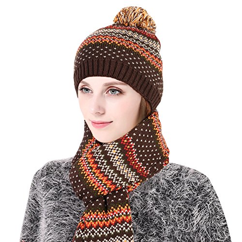 Buy VBIGER Warm Winter Knit Hat and f Set, 2Pieces Winter Knitted Set