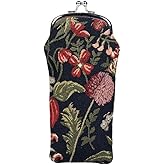 Signare Tapestry Glasses Case for Women Eyeglass Case in Morning Garden Black Design (GPCH-MGDBK)