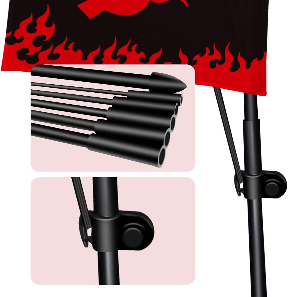 QSUM Barbeque BBQ Advertising Feather Swooper Flag Sign with Flag Pole Kit and Ground Spike - Image 5