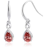 Infinity Birthstone Earrings 925 Sterling Silver Teardrop Infinity Drop Dangle Earrings Birthstone Jewelry Birthday Gifts for Women Her Mother Wife