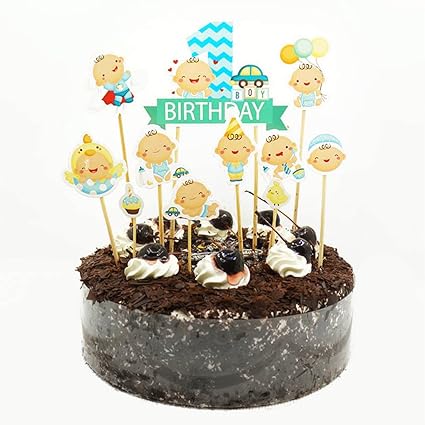 Amazon Com Mzch Little Boy Cupcake Topper Cake Toppers For Baby