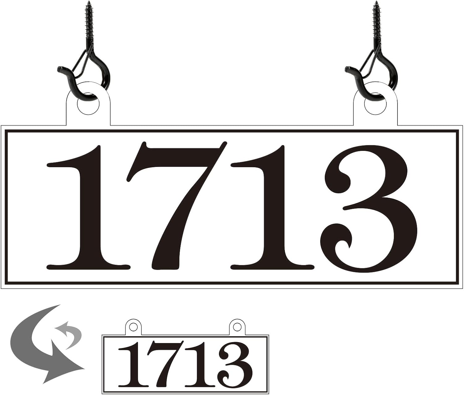 Plaques & Wall Art - Hanging Address Plaque Sign - Custom House Number Sign Plaque,Address Sign,House Address Numbers for Outside House,Mailbox Post,Lamp Post,Pillar,Store,Yard,Apartment - Reflective 911 Visibility Two Hooks Double Sided 13