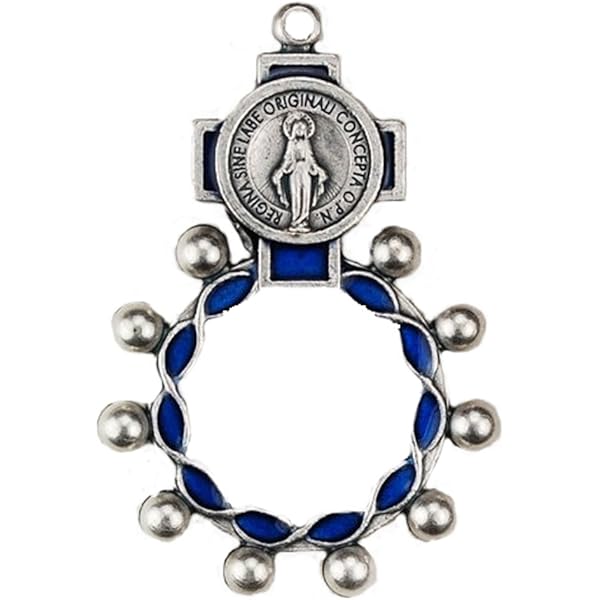 Amazon.com: Crucifixion Rosary Ring Silver Oxidized Double