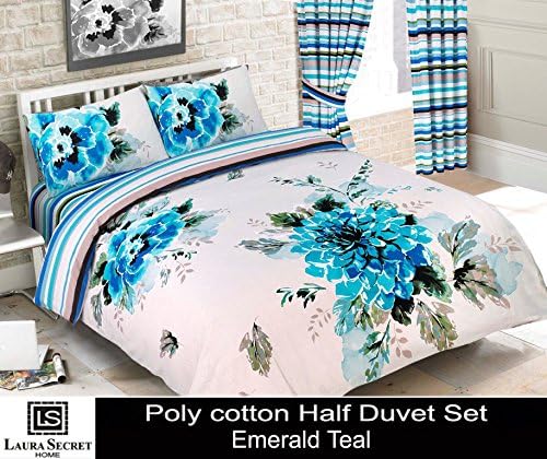 Duvet Cover with Pillow Case Quilt Cover Bedding Set Single Double King All Size (Double, Emerald Teal)