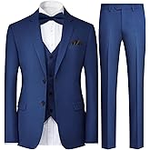 Cloudstyle Mens Stylish 3 Piece Dress Suit Classic Fit Wedding Formal Jacket & Vest & Pants