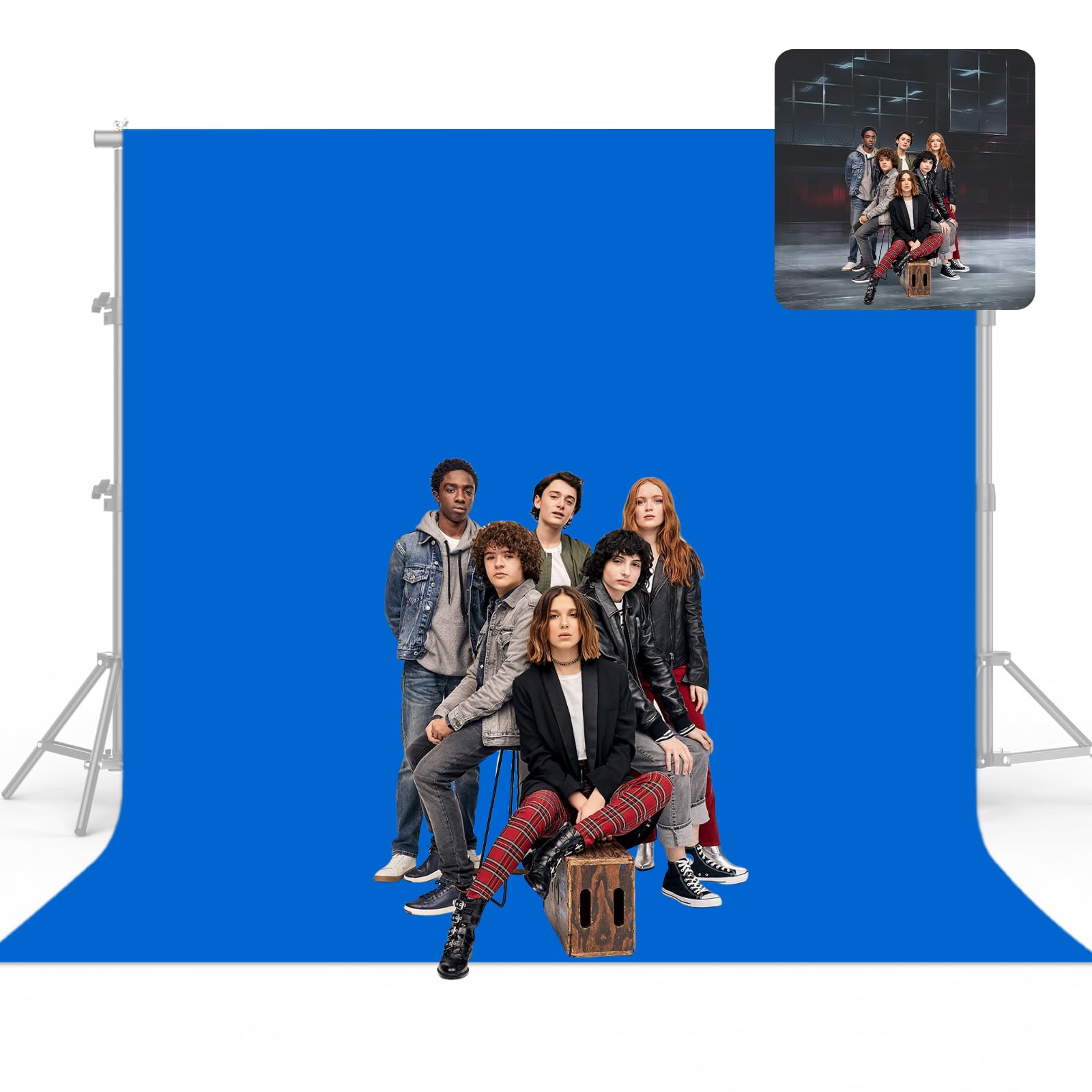 Photo 1 of 10x20Ft Blue Chromakey Backdrop for Photography, Blue Screen for Product Portrait Photo Shooting, Background Cloth for Video Recording, Party, Meeting, Zoom, Live