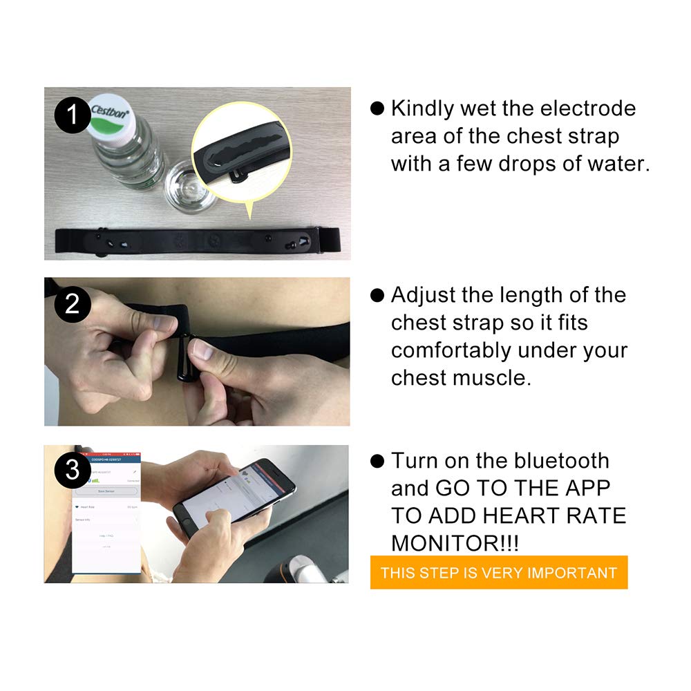 COOSPO H6 Heart Rate Monitor Chest Strap Bluetooth 4.0 ANT+ IP67 Chest Heart Rate Sensor for Peloton Zwift Polar DDP… - Image 3