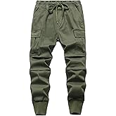 TLAENSON Boys Joggers Cargo Pants for Kids Drawstring Elastic Waist Cotton Twill Jogging School Pant