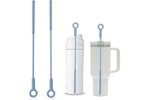 Raymeefa Straw Cleaner,Extra Long Straw Cleaner Brush,Reusable Silicone Straw Cleaner,Crevice Brush,Soft Straw Cleaning Brush