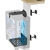 JOY worker Under Desk PC Mount for Standing Desk, Clamp-On Leg CPU Holder | No Drilling, Clamp-On Desk Leg, Black Adjustable Computer Tower Mount Holds Up to 44lbs, Under Desk PC Holder, Space Saving