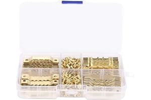 WJ 30021 Double Sided Sawtooth Hanging Hooks for Photo Frames and Canvas - Carbon Steel with Copper Plating - 100 Pack Sawtoo